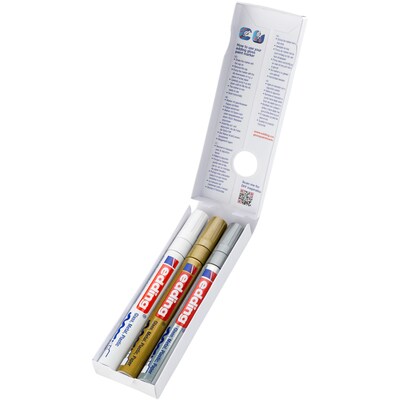 edding 750 Series Oil Based Gloss Paint Marker, Metallic Colors, 3/Pack (EDD47503999)