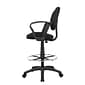 Boss Ergonomic Works Armless Drafting Stool with Backrest and Footrest, Tweed Fabric, Black (B1617-BK)