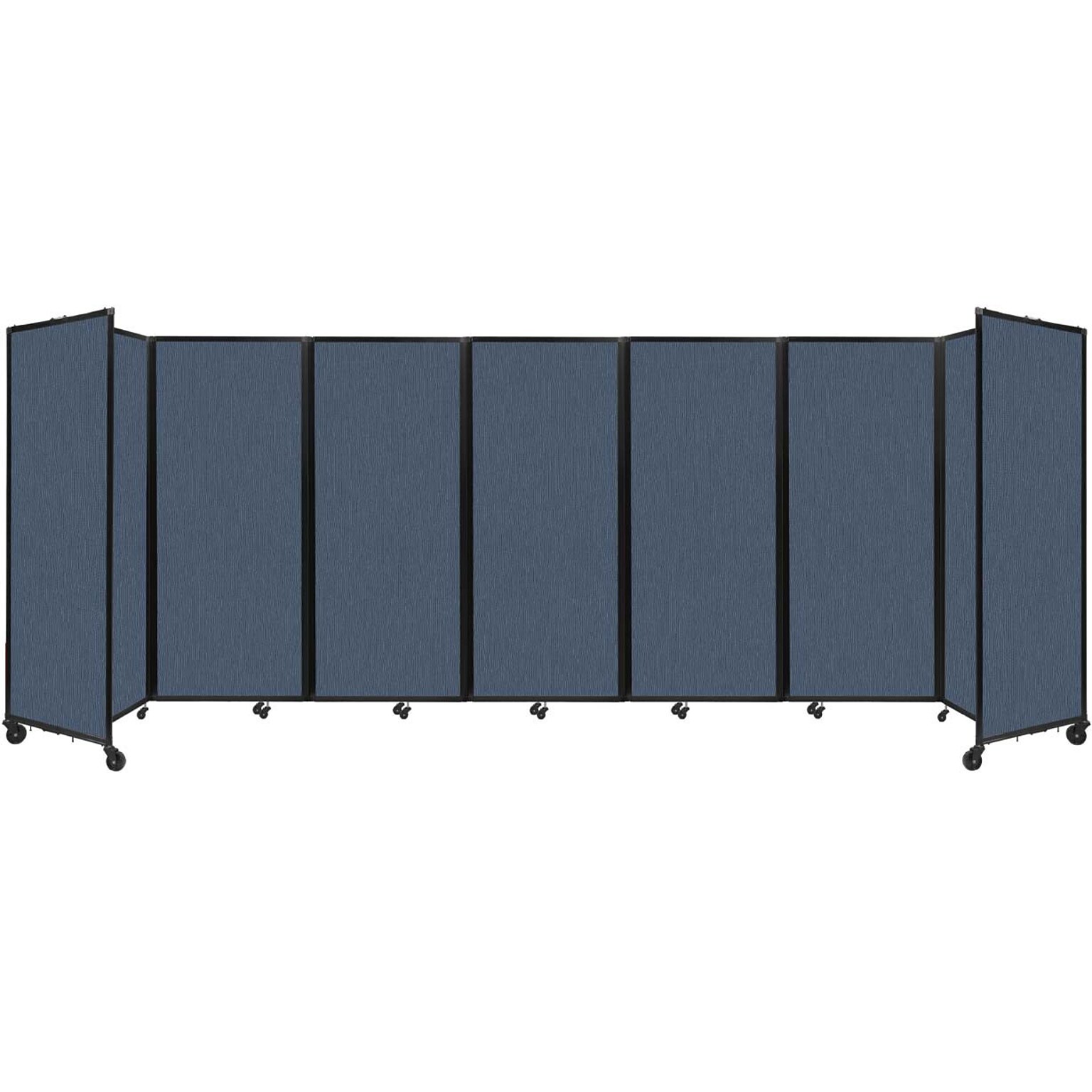 Versare The Room Divider 360 Freestanding Folding Portable Partition, 82H x 234W, Ocean Fabric (1182715)