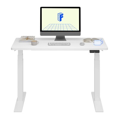 FlexiSpot E7COMMERCIAL 48W Electric Height Adjustable Standing Desk, White (E7WCOM4824-W)