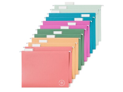 U Brands U-Eco Hanging File Folders, Letter Size, Assorted Colors, 12/Pack (6596U01-12)