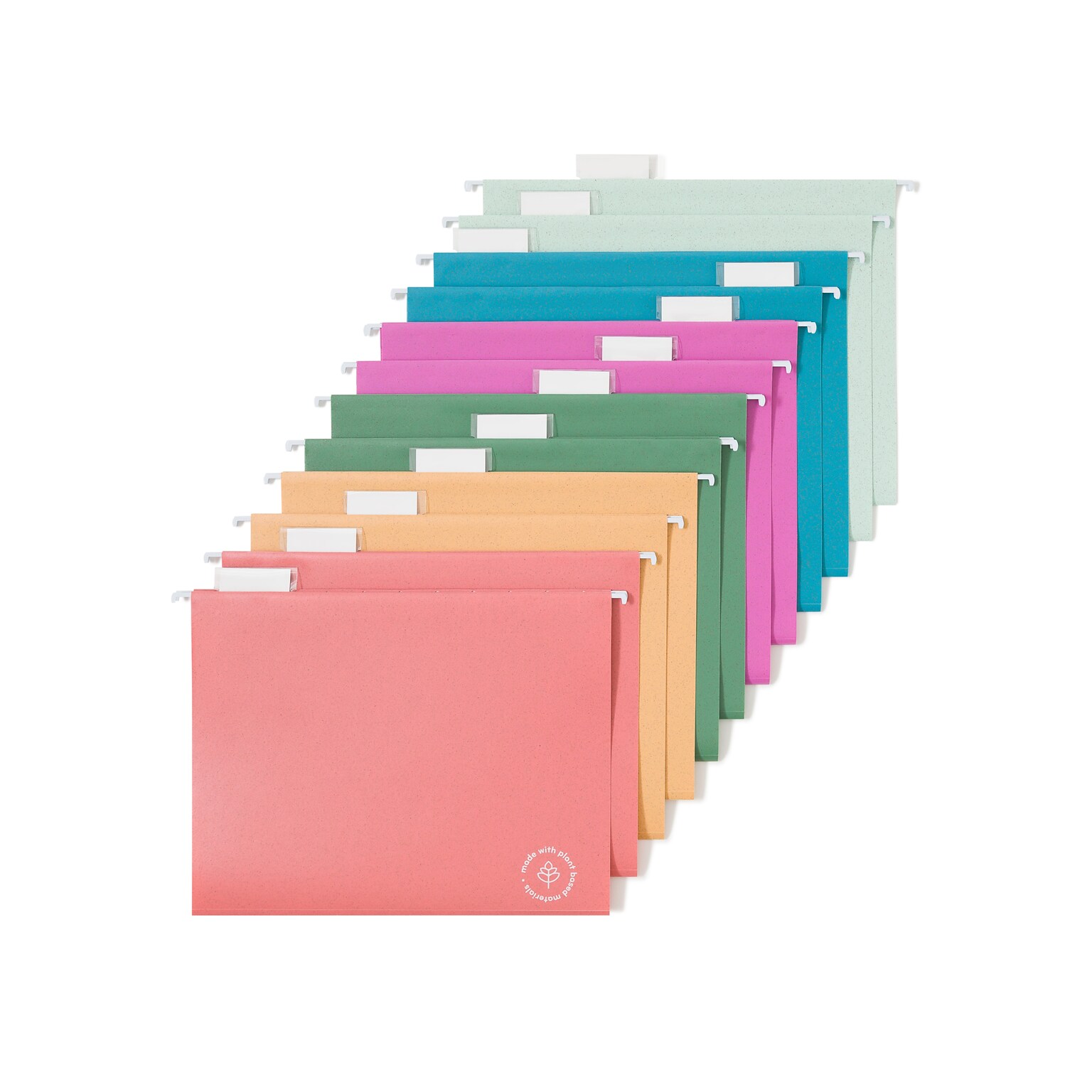 U Brands U-Eco Hanging File Folders, Letter Size, Assorted Colors, 12/Pack (6596U01-12)