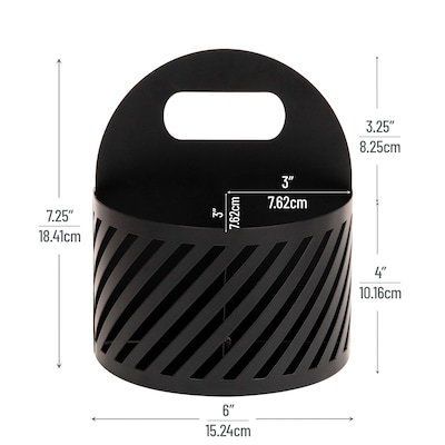 Mind Reader 4-Compartment Rotating Metal Desk Organizer, Black (MOSBASK-BLK)