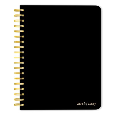2026-2027 Plato Black Solid 6 x 7.75 Academic Weekly Desk Planner, Paperboard Cover (9798330708154)