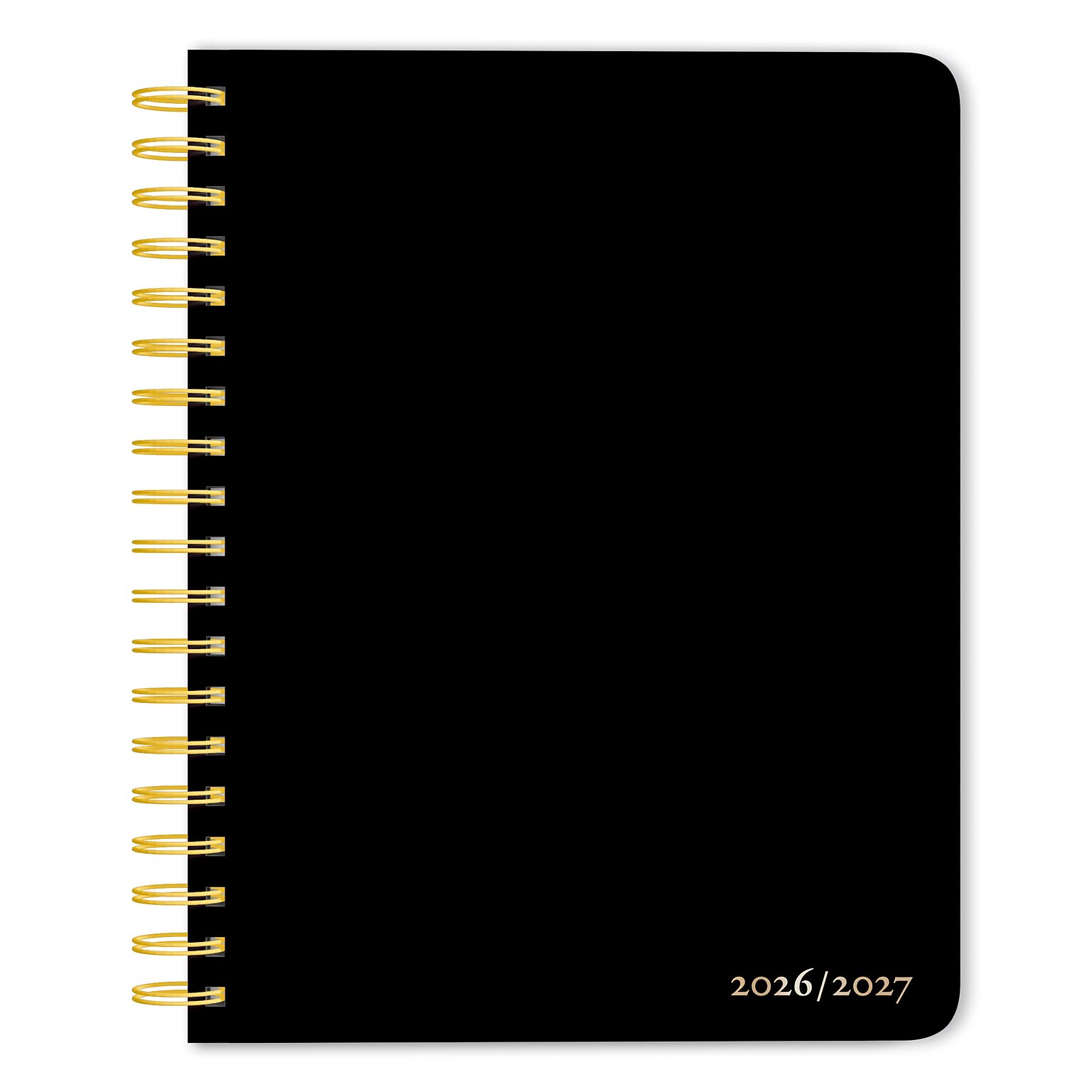 2026-2027 Plato Black Solid 6 x 7.75 Academic Weekly Desk Planner, Paperboard Cover (9798330708154)