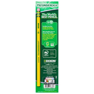 Dixon The Worlds Best Pencil Wooden Pencil, 2.2mm, #2 Soft Lead, Dozen (13882)