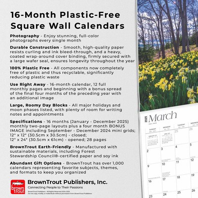 2025 BrownTrout Maine Wild & Scenic 12" x 12" Monthly Square Wall Calendar (9781975475161)