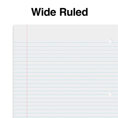 Staples 1-Subject Notebooks, 8" x 10.5", Wide Ruled, 70 Sheets, Red (ST24007C)