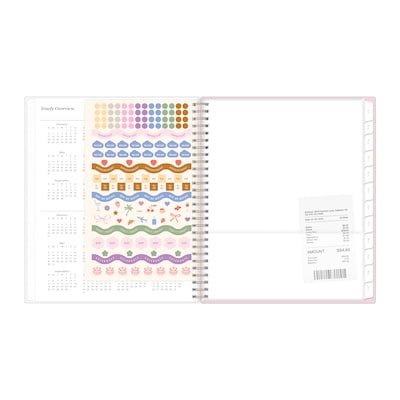 2026-2027 Blue Sky 8" x 10" Academic Year Monthly Planner, Plastic Cover, Wavy Pink (159102)
