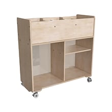Flash Furniture Bright Beginnings Mobile 6-Section Storage Cart, 33.5H x 31.5W x 13D, Brown (MK-K