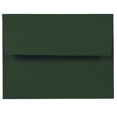 JAM Paper A2 Booklet Envelope 4 3/8 x 5 3/4, Dark Green, 100/Pack (1512744d)