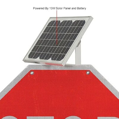 Global Industrial 30" Solar Flashing LED Stop Sign, Octagon (708312)