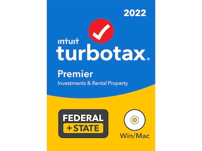 TurboTax Premier 2022 Federal + State for 1 User, Windows/Mac, CD/DVD or Download (5101318)