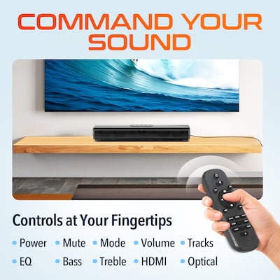Delton SB380 SB380 50-Watt Bluetooth Computer Soundbar, Black (DSB380)