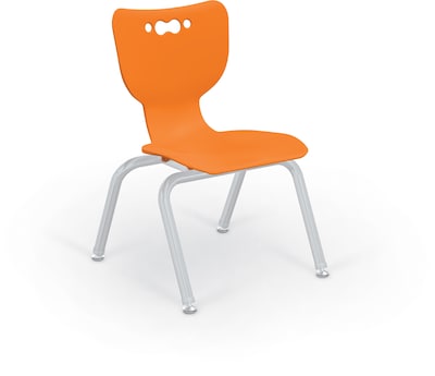 MooreCo 12 Hierarchy Student Chair with 4 Legs, Orange/Platinum Base (703673562126)