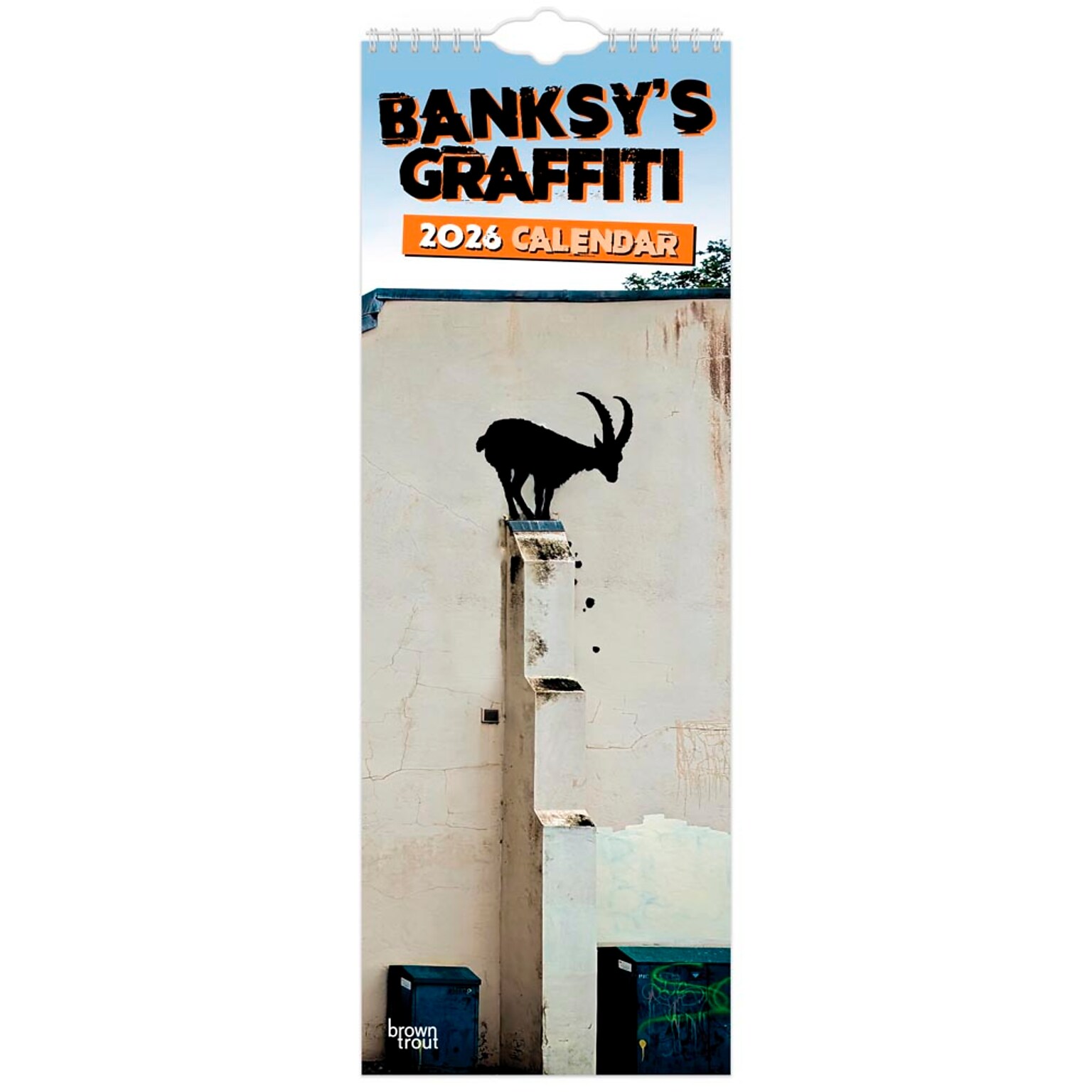 2026 BrownTrout Banksys Graffiti 5.88 x 16.5 Monthly Wall Calendar (9798330701674)