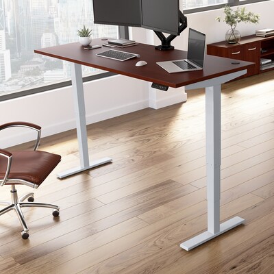 Bush Business Furniture Move 40 Series 72"W Electric Height Adjustable Standing Desk, Hansen Cherry/Cool Gray (M4S7230HCSK)