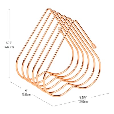 Mind Reader 5-Compartment Metal File Organizer, Rose Gold (HEARTFILE-RSGLD)