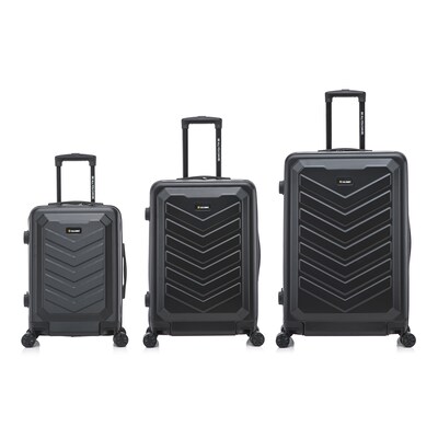US Army FOX 3-Piece Hardside Spinner Carry-On Luggage Set, TSA Checkpoint Friendly, Black (USLFOXSML-BLK)
