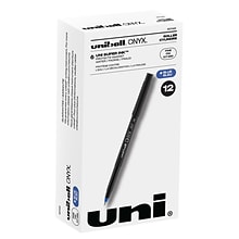 uniball Onyx Rollerball Pens, Fine Point, 0.7mm, Blue Ink, Dozen (60145)