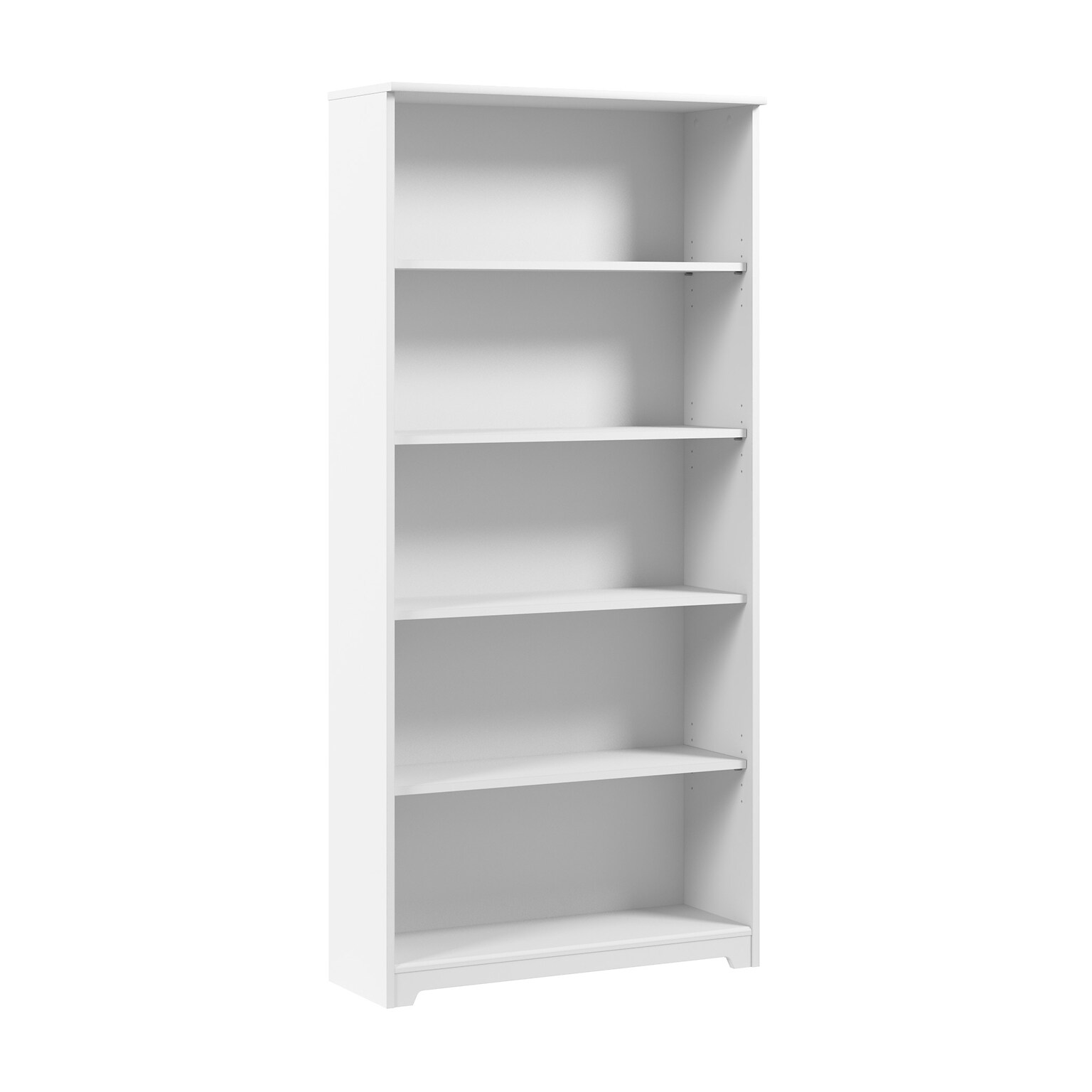 Bush Furniture Cabot 66H 5-Shelf Bookcase with Adjustable Shelves, White (WC31966)