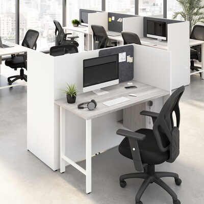 Bush Business Furniture Hustle 60W Cubicle Workstation, White/Platinum Gray (HUCB260WHPG)