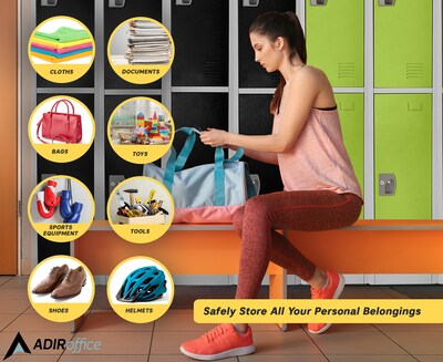 AdirOffice 72'' 2-Tier Green Storage Locker (629-202-GRN)