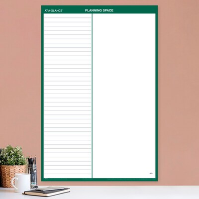 2027 AT-A-GLANCE 24 x 36 Yearly Dry Erase Wall Calendar, Reversible, White/Green (PM210-28-27)