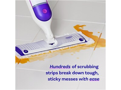 Swiffer PowerMop 5.3" Mopping Pad and Floor Cleaning Solution Kit, White/Purple (09117)