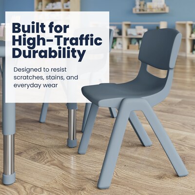 Flash Furniture Emmy 33" Round Activity Table Set, Height Adjustable, Dusty Blue (YCX73RNDTBDTBE)