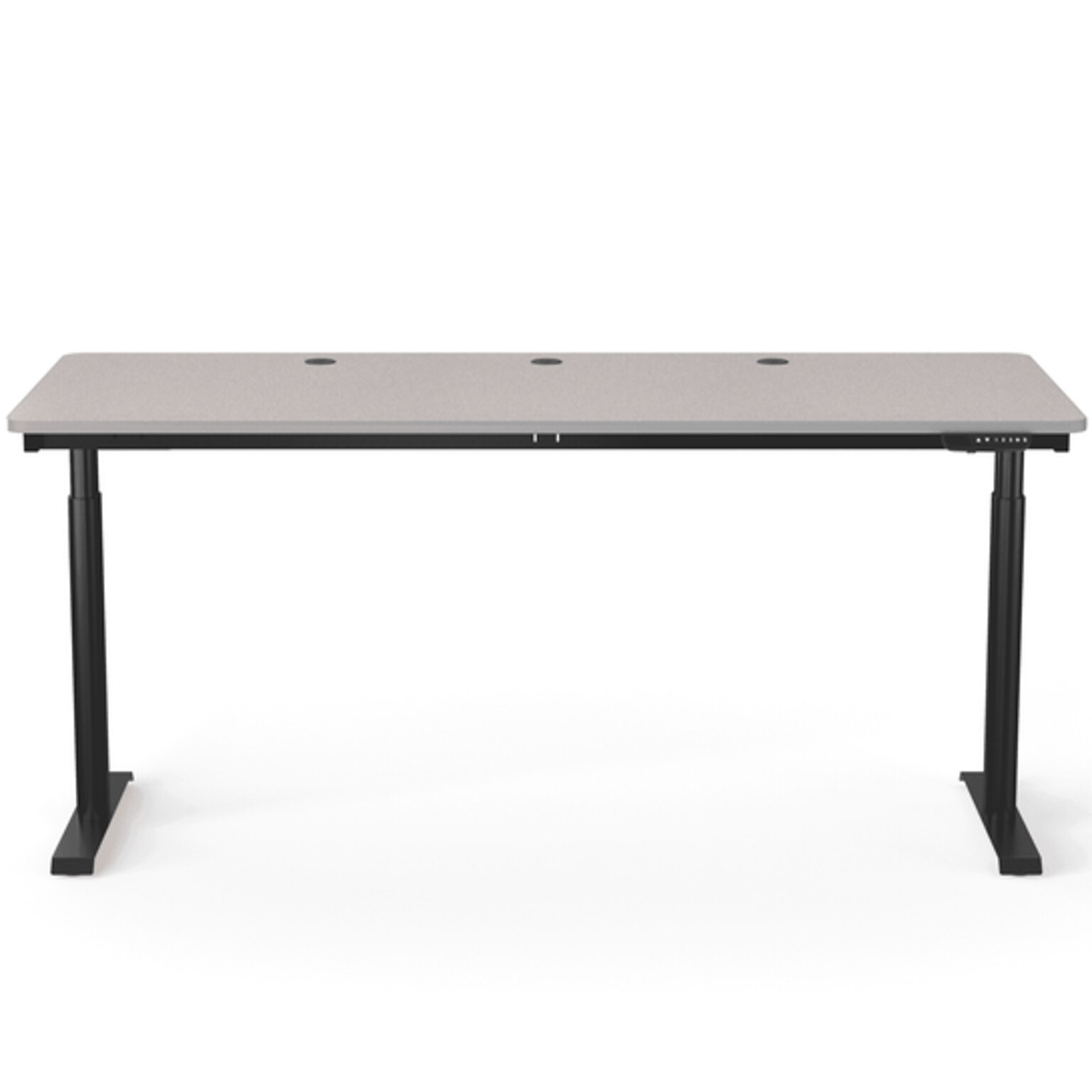 VersaDesk PowerLift 72W Electric Rectangular Adjustable Standing Desk, Gray/Black (PLSDR7230-BG-APP )