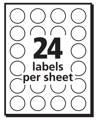 Avery Laser/Inkjet Color Coding Labels, 3/4" Dia., White, 1008 Labels Per Pack (5408)