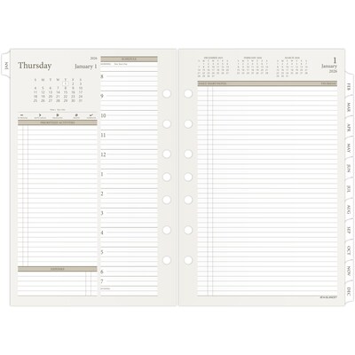 2026 AT-A-GLANCE 5.5" x 8.5" Daily & Monthly Refill Pages Pages, White/Brown (481-225-26)
