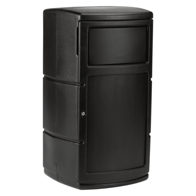 Commercial Zone PolyTec Polyethylene Indoor/Outdoor Swing Lid Trash Can, 25 Gallon, Black (775101)