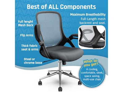 Click365 Ergonomic Fabric/Mesh Swivel Task Chair, Gray (CCHR10003B)