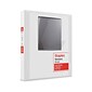 Staples® Standard 1" 3 Ring View Binder with D-Rings, White, 12/Pack (26432CT)