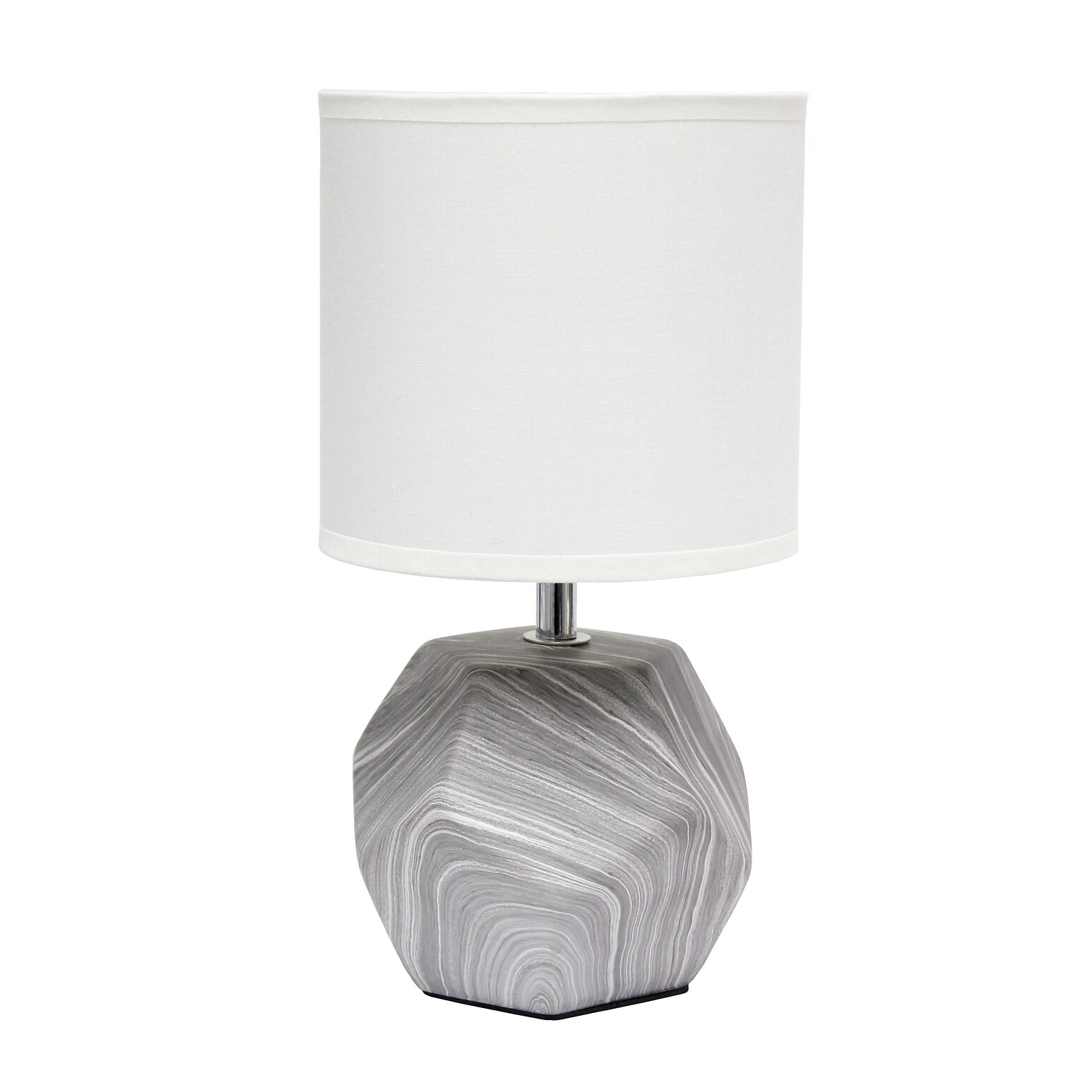 Simple Designs 10.24 LED Table Lamp, Marble Base/White Shade (LT2065-MBL)