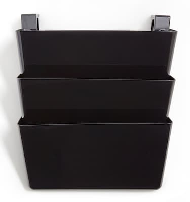 TRU RED™ Unbreakable 3-Pocket Plastic Letter Wall File, Black (TR55344)