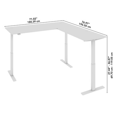 Bush Business Furniture Move 60 Series 72"W L Shaped Adjustable Standing Desk, Natural Elm (M6SL7278NESK)