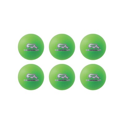 Champion Sports 6" Rhino Skin Foam Dodgeball Set. Neon Green, Set of 6 (CHSRXD6NGSET)