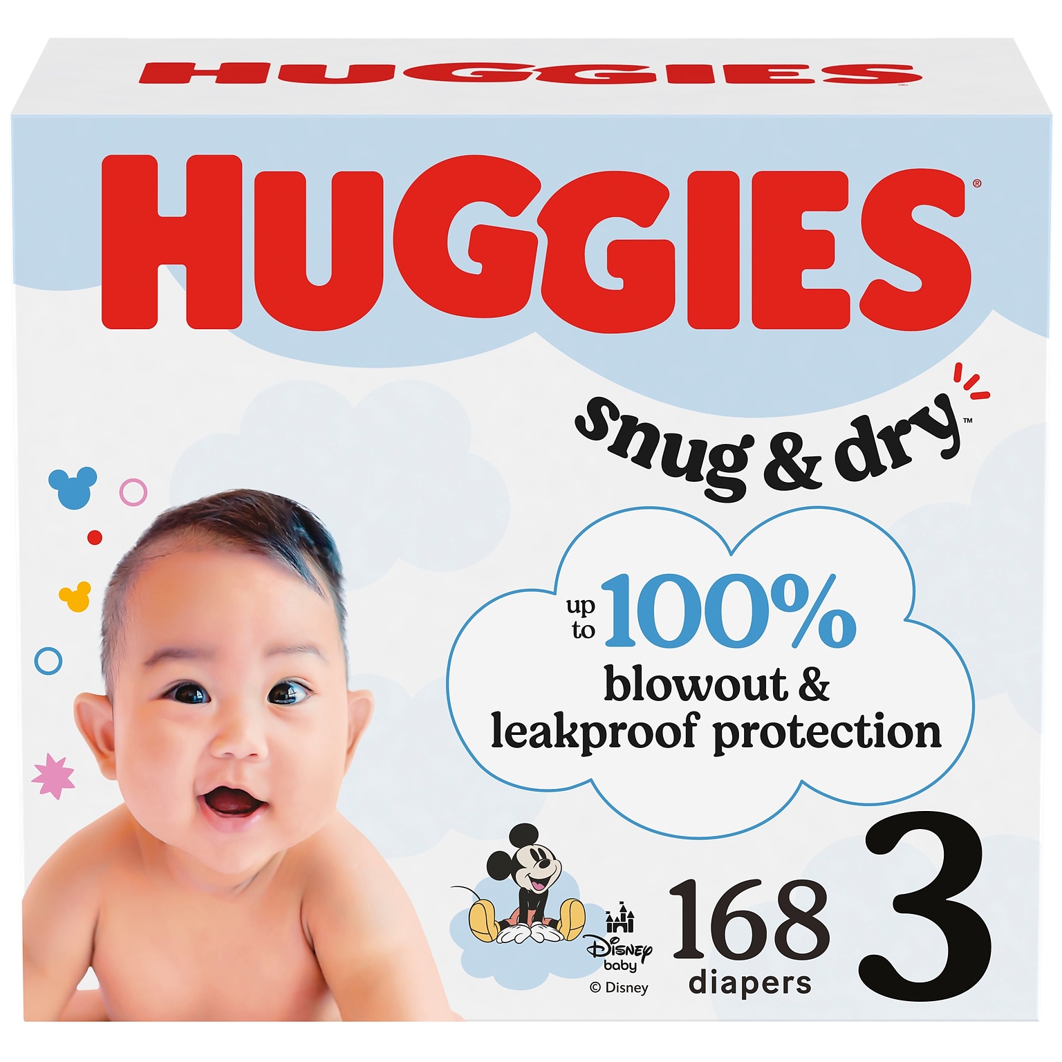 Huggies Snug & Dry Baby Diapers, Size 3, 168/Carton (51520/56456)