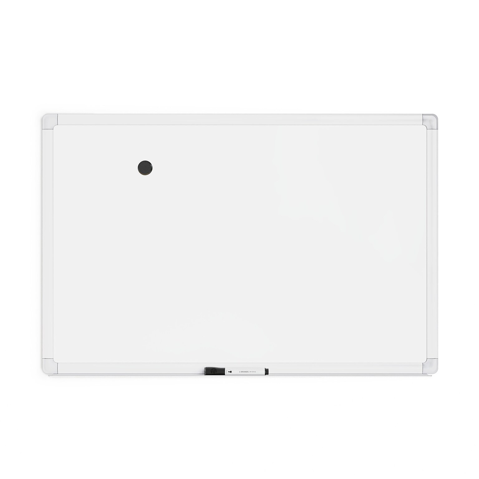 U Brands Magnetic Porcelain Steel Dry-Erase Whiteboard, Aluminum Frame, 3 x 2 (4899U00-01)