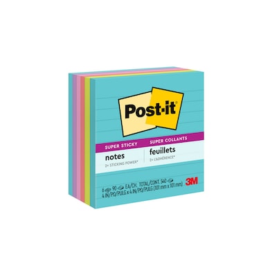 Post-it Super Sticky Large Notes Oasis Color Collection, Pack of 3 Pads, 70  Sheets per Pad,101 mm x 101 mm, Blue, Green - Extra Sticky Notes for Note