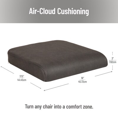 Mind Reader Memory Foam Office Chair Cushion, Black (MEMGEL-GRY)