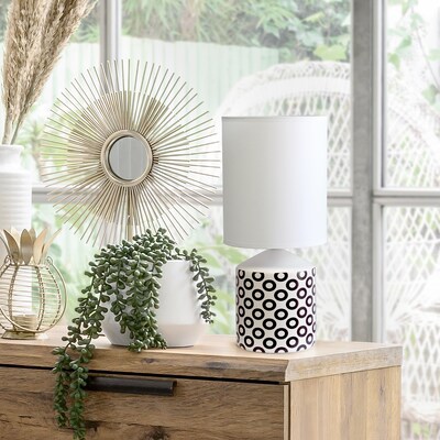 Simple Designs Fresh Prints Table Lamp, Black Ovals (LT2077-OVL)