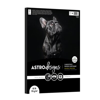 Neenah Paper Creative Collection 65 lb. Cardstock Paper, 8.5 x 11, Black, 50 Sheets/Ream (91333-01)