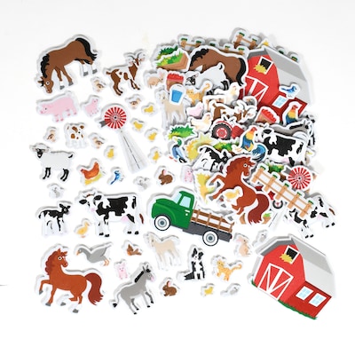 Ready2Learn Foam Farm Stickers, Multicolored, 180/Pack (CE-10120)