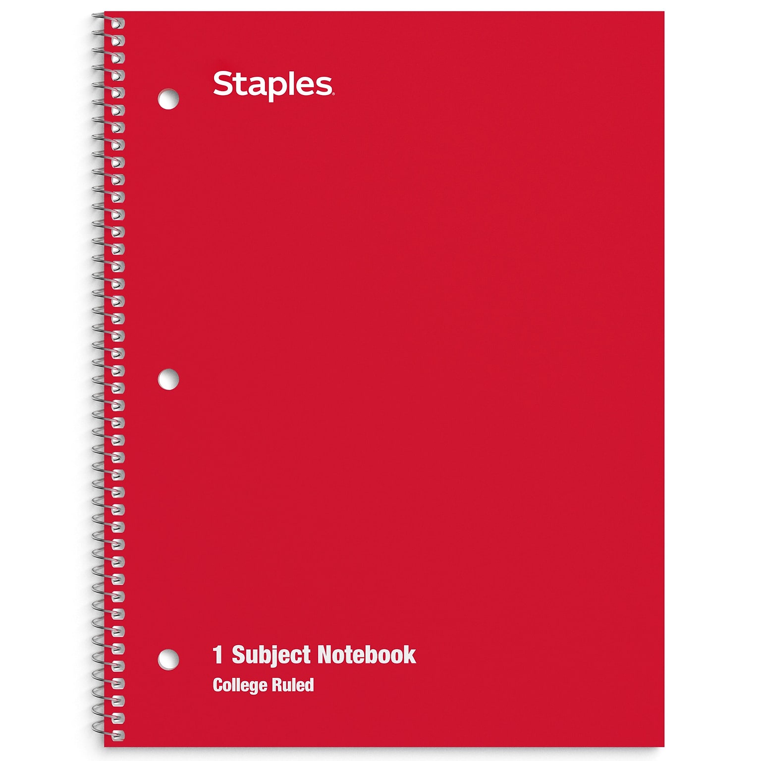 Staples 1-Subject Notebooks, 8 x 10.5, College Ruled, 70 Sheets, Assorted Colors (ST54891C)