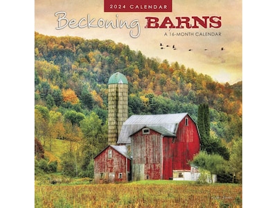 2024 BrownTrout Beckoning Barns 12 x 12 Monthly Wall Calendar (9781773727943)
