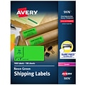 Avery Sure Feed Laser Shipping Labels, 2x 4, Neon Green, 10 Labels/Sheet, 100 Sheets/Box (5976)